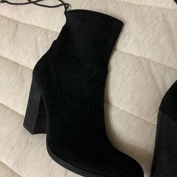 Dolce Vita Black Suede Tie Ankle Boots 8.5 - Picture 7 of 12